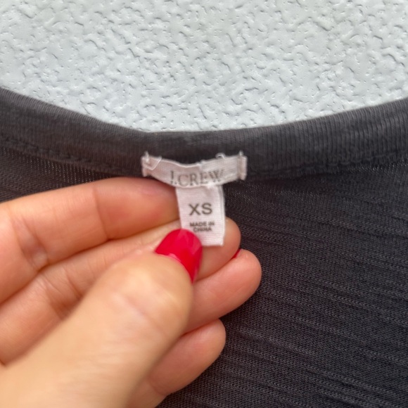 J Crew shirt dress sz XS grey Henley pullover 100% cotton short sleeve casual - Picture 9 of 9